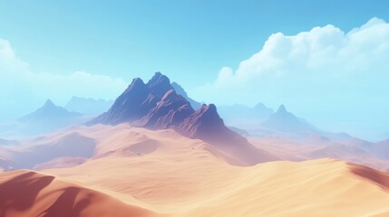 Naklejka premium Colorful art of dunes waving warmly under a calming sky