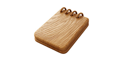 Fototapeta premium Wooden spiral notepad with rings isolated on transparent background