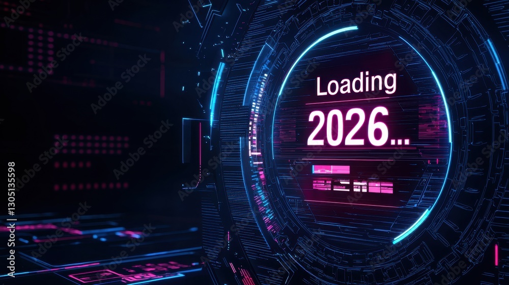 Poster digital progress bar filling up with 