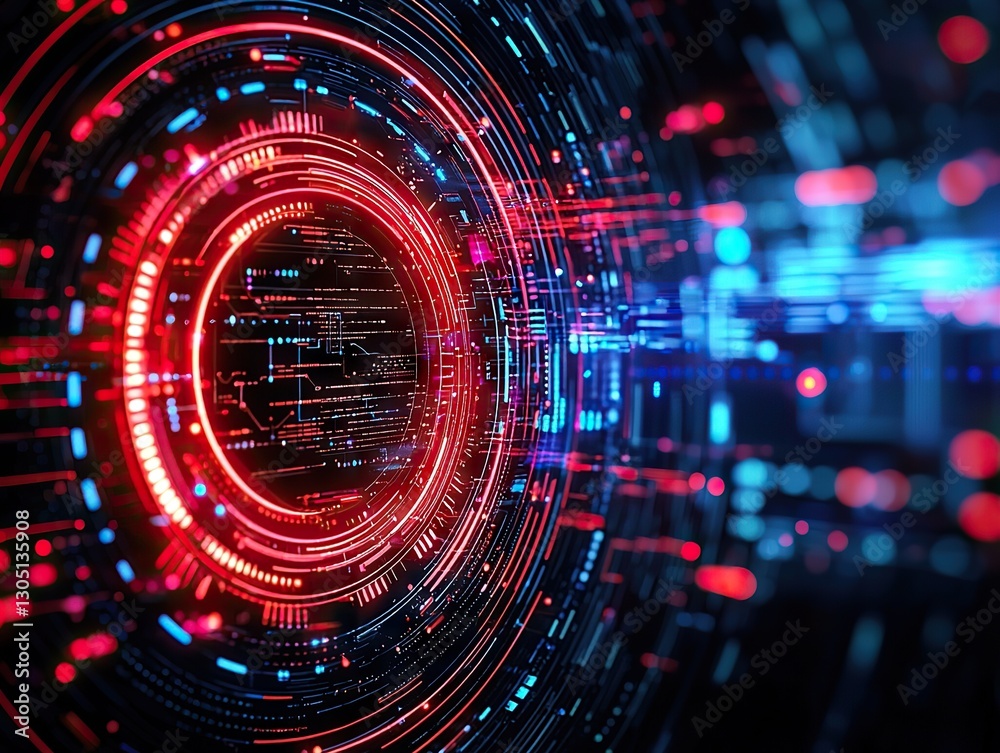 Fototapete Exploring digital innovation data visualization patterns virtual space graphic design abstract futuristic