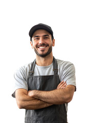 Young man spreading positivity at work isolated on transparent background png