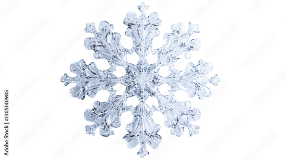 Aufkleber Perfect snowflake isolated on transparent background, creating stunning ice crystal with intricate details