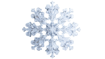 Perfect snowflake isolated on transparent background, creating stunning ice crystal with intricate details