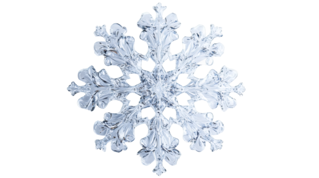 Perfect snowflake isolated on transparent background, creating stunning ice crystal with intricate details