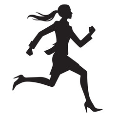 vector silhouette of a person's standing, walking and running poses