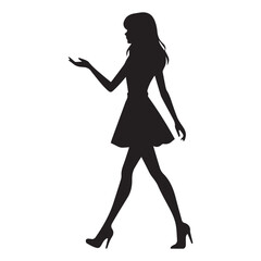 vector silhouette of a person's standing, walking and running poses