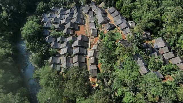 The Baduy Tribe traditional village as a cultural tourism destination in Banten, Indonesia. A society that maintains customs and harmony with nature, without being influenced by modernization.