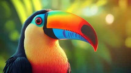 Fototapeta premium Colorful Toucan in Tropical Rainforest