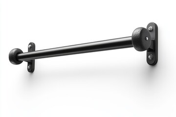 Modern Black Metal Curtain Rod with Ball Finials Wall Mounted Home Decor