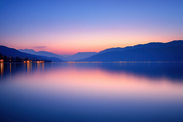 Fototapeta premium sunrise over the lake