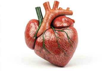 Detailed 3D Render of Human Heart Anatomy Cardiovascular System Organ Vessels