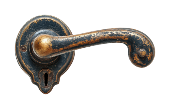 Inspecting metal handle hardware design isolated on transparent background png