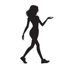vector silhouette of a person's standing, walking and running poses
