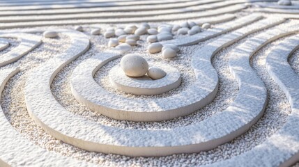 White stone zen garden design
