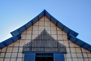 Beautiful of The architecture of meditation hall in Chern Tawan international meditation center, Chiang Rai, Thailand.