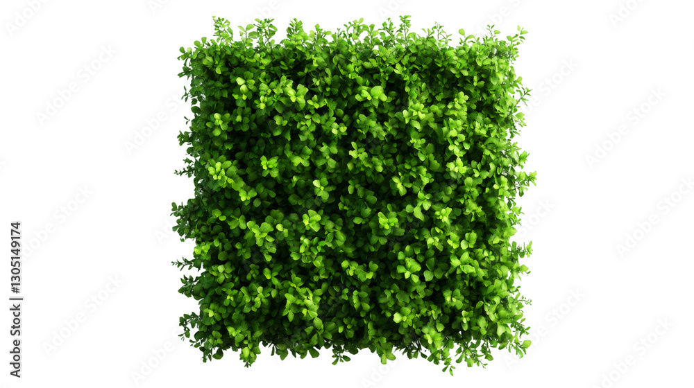 Poster green square hedge viewed from above, trimmed precisely with compact foliage, showcasing uniform sha