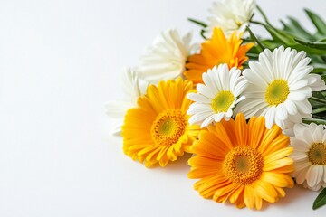 Many different coloring flowers in the summer isolated on white background