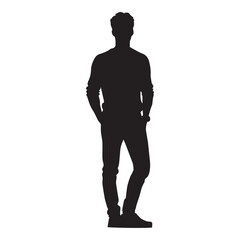 Obraz premium vector silhouette of a person's standing, walking and running poses