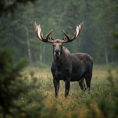 Fototapeta premium bull elk in yellowstone national park