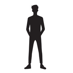 vector silhouette of a person's standing, walking and running poses