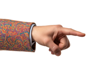 Pointing to objects in natural light isolated on transparent background png