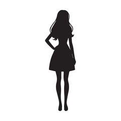 vector silhouette of a person's standing, walking and running poses