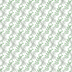 Botanical Leaf Seamless Pattern Green Nature Digital Design
