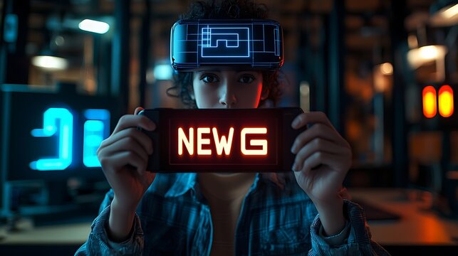 VR gamer holds new game