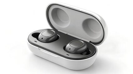 Fototapeta premium Wireless Earbuds in Charging Case