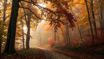 Fototapeta premium Autumnal Forest Path