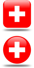 Obraz premium square and circullar 3d look flag of Switzerland