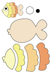 Isolated Fish, Cutting File, Cricut, Silhouette, Laser Cut, School, Cut File, Cutting, Coloring Sheet, build, Cutout,