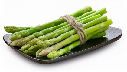 fresh peeled asparagus cut out isolated transparent background