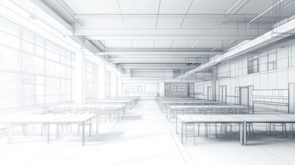 Fototapeta premium Empty blueprint cafe interior