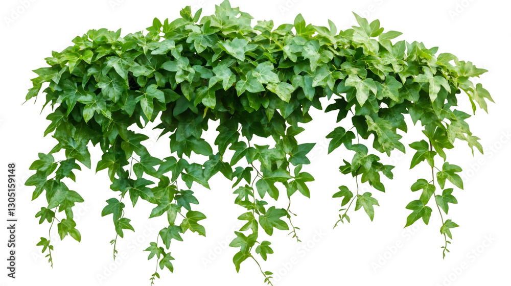 Aufkleber lush green ivy cascading down creates a vibrant natural border against a transparent background, enh