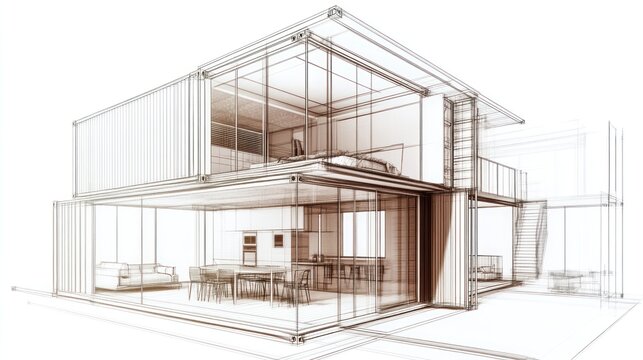 Modern Container Home Architectural Drawing