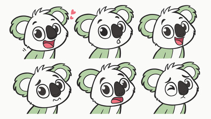 Cartoon Koala Expressions Collection for Kids Art
