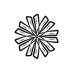 Abstract Geometric Floral Line Art Design