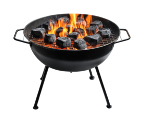 Grilling in the backyard evening isolated on transparent background png