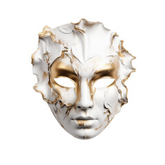Naklejka premium golden white venetian mask transparent background