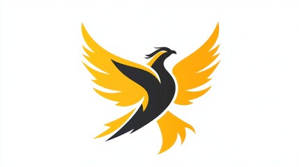 Fototapeta premium Abstract phoenix logo design, strong symbol