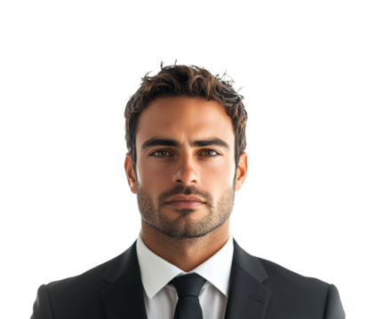 Businessman portrait office serenity isolated on transparent background png
