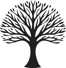 Obraz premium Vector tree silhouette. Tree silhouette icon. Tree illustration icon. Silhouette tree illustration.