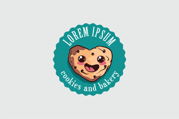 Logo cookies and bakery design vector image template