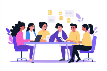 Business team collaborating on a project