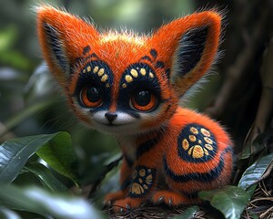 Orange Fantasy Fox Kit in Jungle