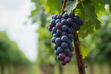 A Close up of a Bunch of Grapes on a Vine - Generative AI