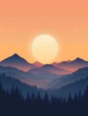 Breathtaking summer mountain view at sunset nature tranquil landscape serene environment wide angle scenic beauty