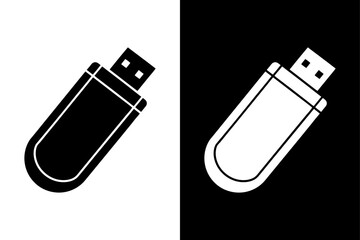 Portable Memory Stick Silhouette Clean Vector for Data Storage Themes.