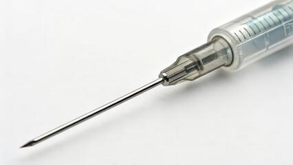 Close-up of Hypodermic Needle on White Background